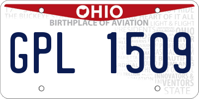 OH license plate GPL1509