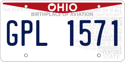 OH license plate GPL1571