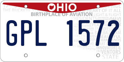 OH license plate GPL1572