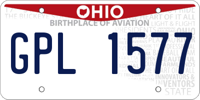 OH license plate GPL1577