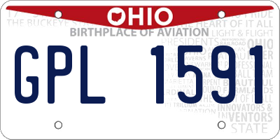 OH license plate GPL1591