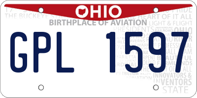 OH license plate GPL1597