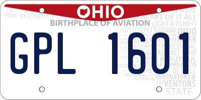 OH license plate GPL1601