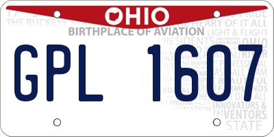 OH license plate GPL1607