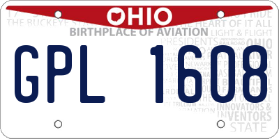 OH license plate GPL1608