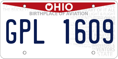 OH license plate GPL1609