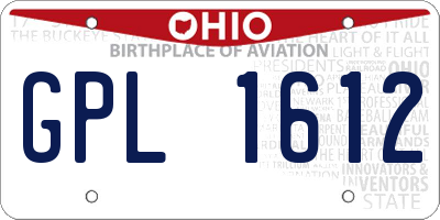 OH license plate GPL1612