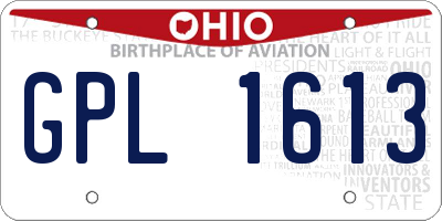 OH license plate GPL1613