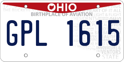 OH license plate GPL1615