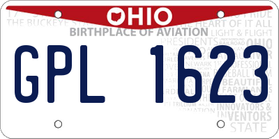 OH license plate GPL1623