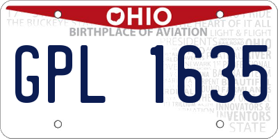 OH license plate GPL1635