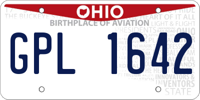 OH license plate GPL1642