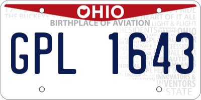 OH license plate GPL1643