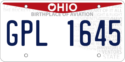 OH license plate GPL1645