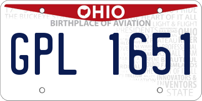 OH license plate GPL1651