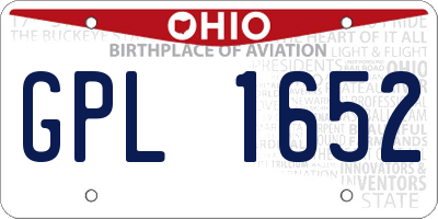 OH license plate GPL1652
