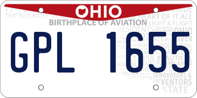 OH license plate GPL1655