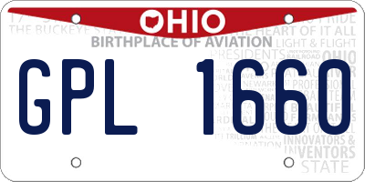 OH license plate GPL1660