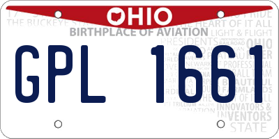 OH license plate GPL1661