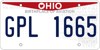 OH license plate GPL1665