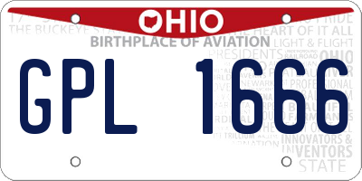 OH license plate GPL1666