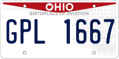OH license plate GPL1667