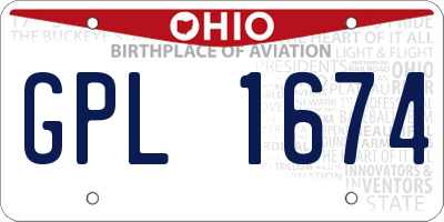 OH license plate GPL1674