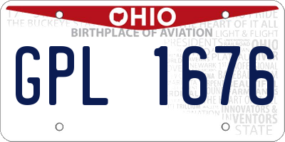OH license plate GPL1676
