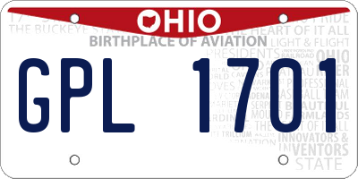 OH license plate GPL1701