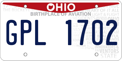 OH license plate GPL1702