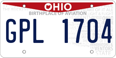 OH license plate GPL1704