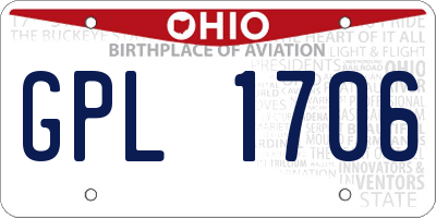 OH license plate GPL1706