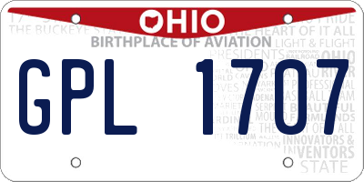 OH license plate GPL1707
