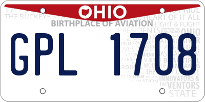 OH license plate GPL1708