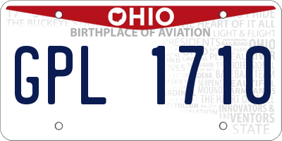 OH license plate GPL1710