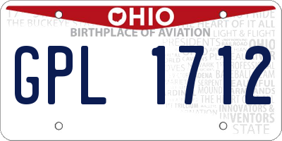 OH license plate GPL1712