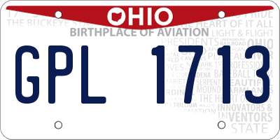 OH license plate GPL1713