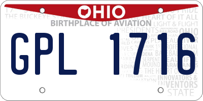 OH license plate GPL1716
