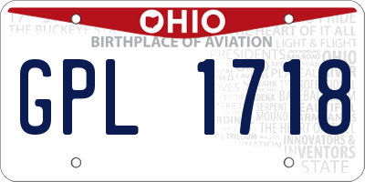 OH license plate GPL1718