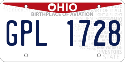 OH license plate GPL1728