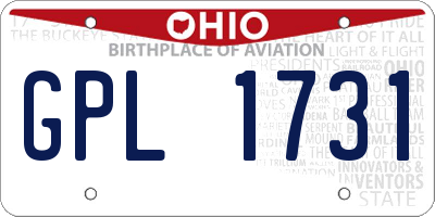 OH license plate GPL1731