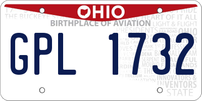 OH license plate GPL1732