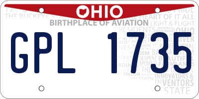 OH license plate GPL1735