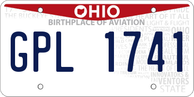 OH license plate GPL1741
