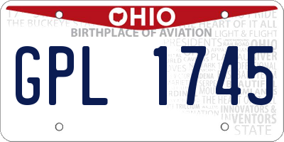 OH license plate GPL1745