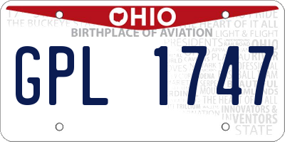 OH license plate GPL1747