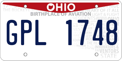OH license plate GPL1748