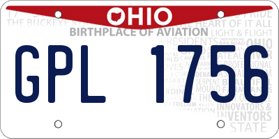OH license plate GPL1756
