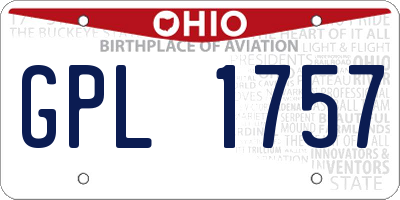 OH license plate GPL1757