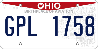 OH license plate GPL1758